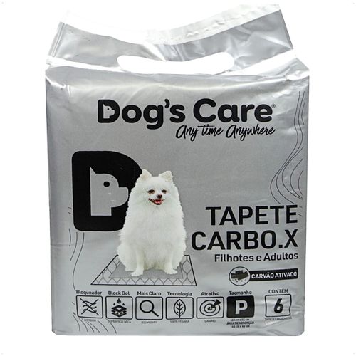 TAPETE HIGIÊNICO CARBO.X DOGS CARE PARA CÃES TAM P COM 06 UNIDADES 60CM X 55CM